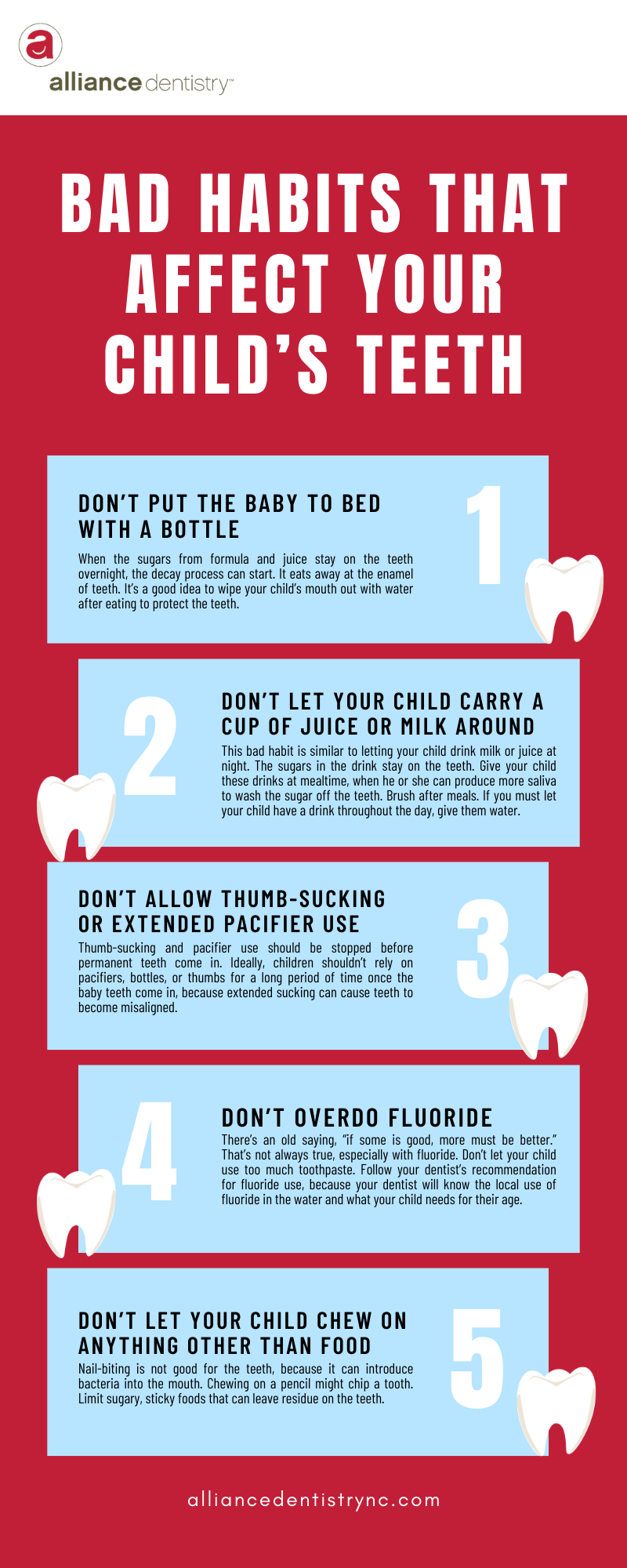 BAD HABITS THAT AFFECT YOUR CHILD'S TEETH INFOGRAPHIC